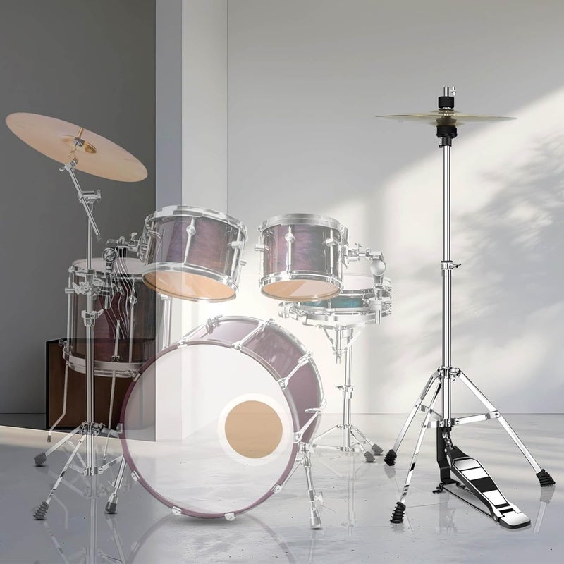 SOUNDACTURE حامل هاي هات خفيف الوزن (4.2 رطل) - حامل صنج هاي هات احترافي متين، حامل هاي هات مع قاعدة ثلاثية معززة، دواسة من سبائك الألمنيوم السلسة، ونظام قيادة سلسلة موثوق به. - Image 4